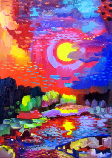 Картина под названием "прекрасный вечер вс…" - Владимир Черемных, Подлинное произведение искусства, Масло