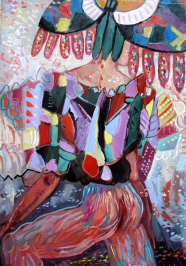 Картина под названием "модница-005" - Владимир Черемных, Подлинное произведение искусства, Масло