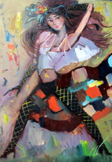 Картина под названием "девушка-модель-001" - Владимир Черемных, Подлинное произведение искусства, Масло