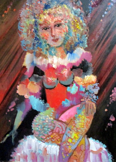 Painting titled "сидящая натурщица в…" by Vladimir Cheremnykh, Original Artwork, Oil