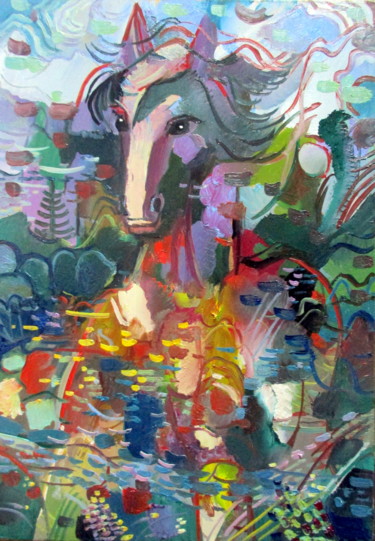 Картина под названием "единение с природой…" - Владимир Черемных, Подлинное произведение искусства, Масло