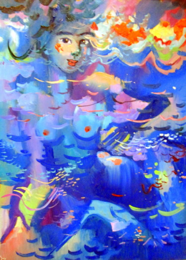 Картина под названием "королева морских гл…" - Владимир Черемных, Подлинное произведение искусства, Масло