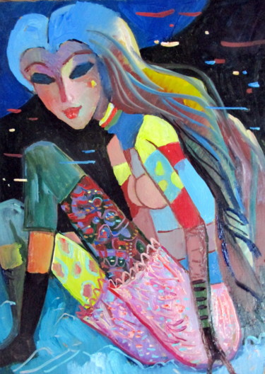 Картина под названием "модница-003-0011" - Владимир Черемных, Подлинное произведение искусства, Масло
