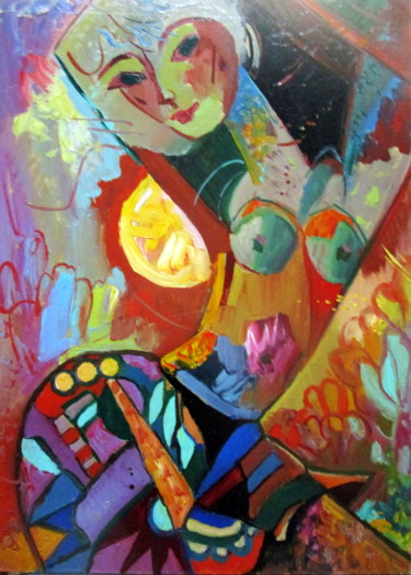 Pintura titulada "серия-романсы о дев…" por Vladimir Cheremnykh, Obra de arte original, Oleo
