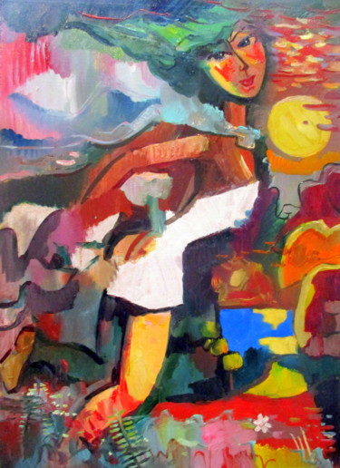 Картина под названием "серия-романсы о дев…" - Владимир Черемных, Подлинное произведение искусства, Масло