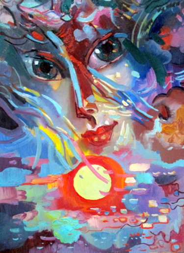 Картина под названием "рождение-003" - Владимир Черемных, Подлинное произведение искусства, Масло