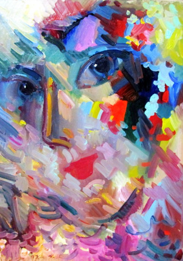 Картина под названием "портрет неизвестной…" - Владимир Черемных, Подлинное произведение искусства, Масло