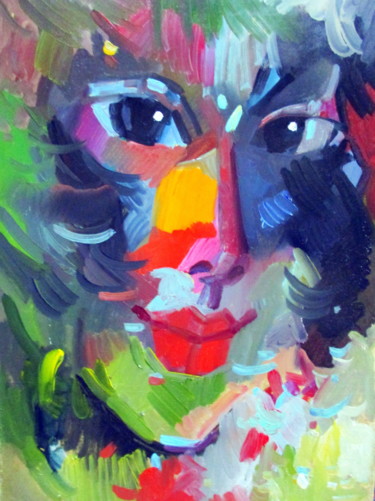 Картина под названием "портрет неизвестной…" - Владимир Черемных, Подлинное произведение искусства, Масло