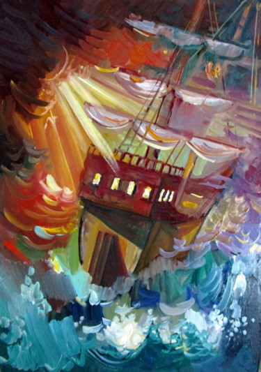 Картина под названием "этюд морские бездны…" - Владимир Черемных, Подлинное произведение искусства, Масло