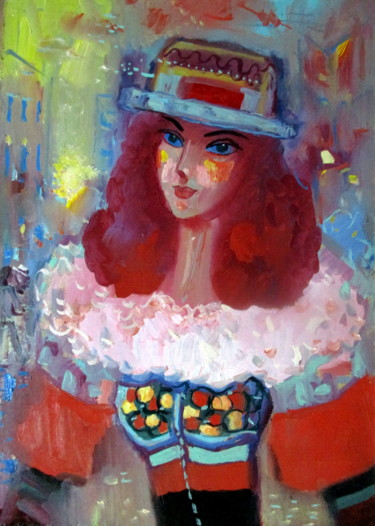 Painting titled "городская.......рыж…" by Vladimir Cheremnykh, Original Artwork, Oil