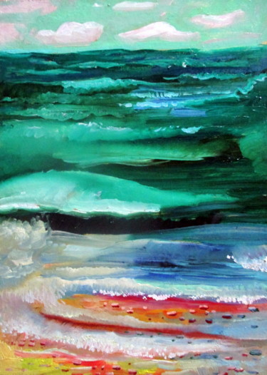 Картина под названием "прибрежный морской…" - Владимир Черемных, Подлинное произведение искусства, Масло