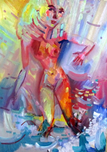 Картина под названием "=идущая или бегущая…" - Владимир Черемных, Подлинное произведение искусства, Масло