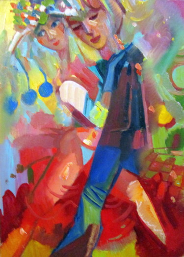 Картина под названием "танец для двоих..." - Владимир Черемных, Подлинное произведение искусства, Масло