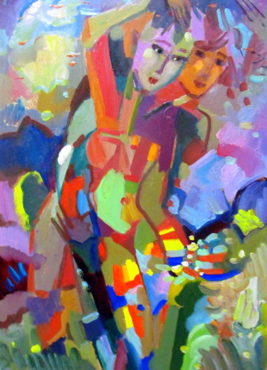 Картина под названием "на лугу...." - Владимир Черемных, Подлинное произведение искусства, Масло