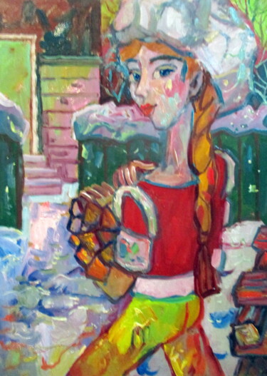 Pintura titulada "тепло приносит моло…" por Vladimir Cheremnykh, Obra de arte original, Oleo