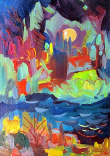 Картина под названием "=вечернее настроени…" - Владимир Черемных, Подлинное произведение искусства, Масло