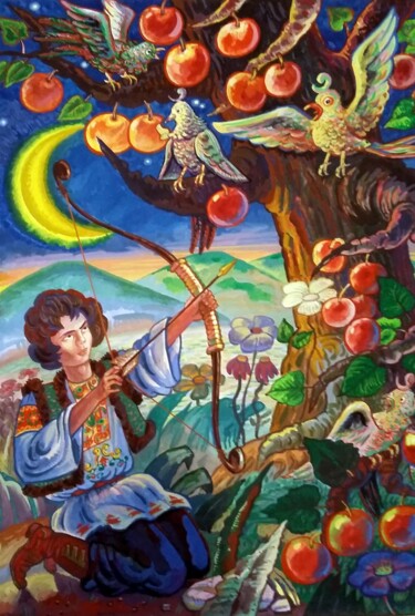 Painting titled "из серии=молдавские…" by Vladimir Cheremnykh, Original Artwork, Tempera