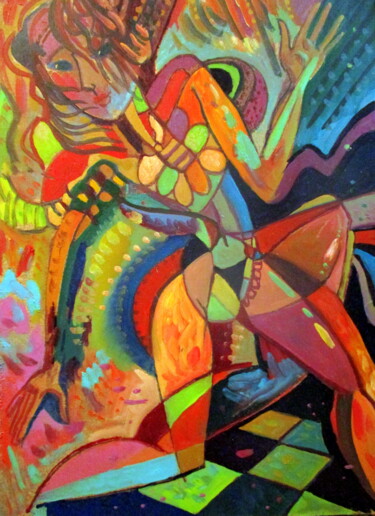 Картина под названием "безшабашный  танец=" - Владимир Черемных, Подлинное произведение искусства, Масло