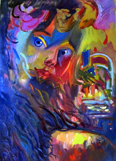 Painting titled "=чувство времени=" by Vladimir Cheremnykh, Original Artwork, Oil