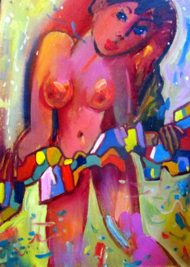Картина под названием "=эротический танец-…" - Владимир Черемных, Подлинное произведение искусства, Масло
