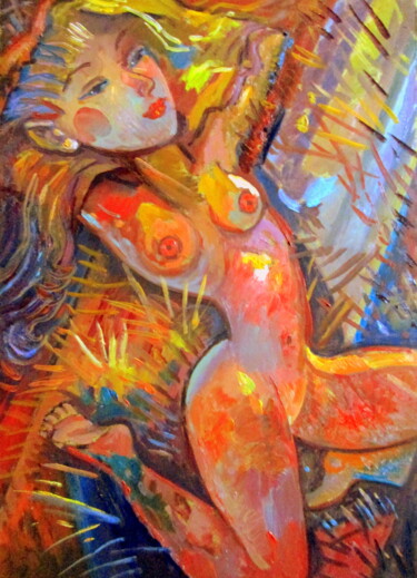 Картина под названием "на сеновале-002" - Владимир Черемных, Подлинное произведение искусства, Масло