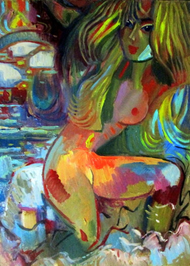 Картина под названием "королева берега..." - Владимир Черемных, Подлинное произведение искусства, Масло