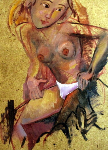 Картина под названием "=раздевание....=" - Владимир Черемных, Подлинное произведение искусства, Масло
