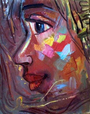 Картина под названием "портрет=сострадание…" - Владимир Черемных, Подлинное произведение искусства, Масло