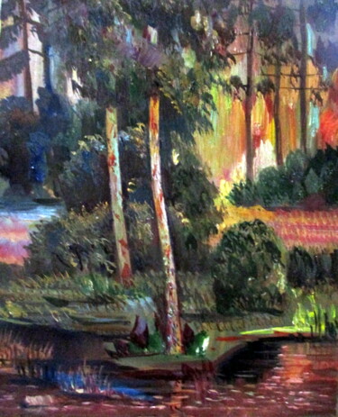 Картина под названием "=в лесу=24х30" - Владимир Черемных, Подлинное произведение искусства, Масло