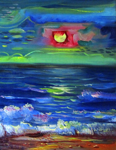 Картина под названием "=морской этюд=24х30" - Владимир Черемных, Подлинное произведение искусства, Масло