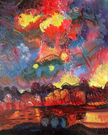 Pintura titulada "=небесный праздник=…" por Vladimir Cheremnykh, Obra de arte original, Oleo