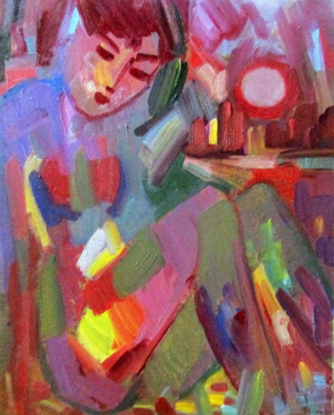 Peinture intitulée "=этюд-обнаженная=24…" par Vladimir Cheremnykh, Œuvre d'art originale, Huile
