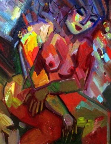 Картина под названием "=рождение-001=24х30" - Владимир Черемных, Подлинное произведение искусства, Масло