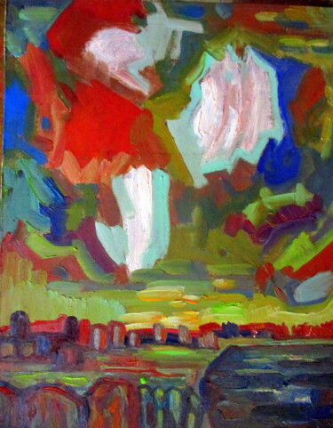 Картина под названием "=небеса=" - Владимир Черемных, Подлинное произведение искусства, Масло