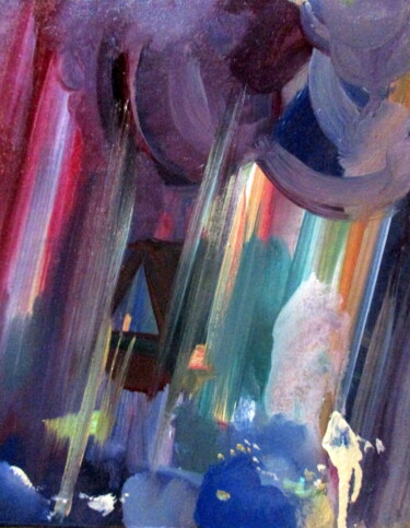 Картина под названием "=ливень=" - Владимир Черемных, Подлинное произведение искусства, Масло