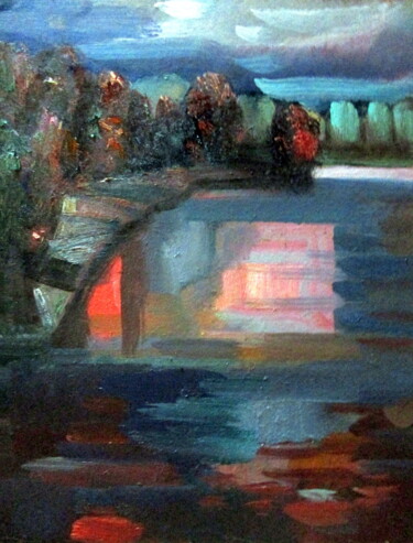 Painting titled "=музыка вечера....=" by Vladimir Cheremnykh, Original Artwork, Oil
