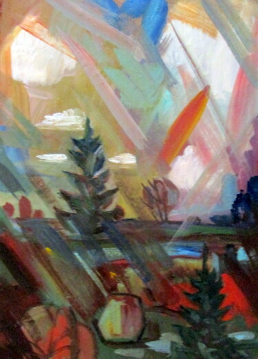 Картина под названием "=создание ландшафта=" - Владимир Черемных, Подлинное произведение искусства, Масло