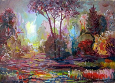 Картина под названием "=в лесу-003=" - Владимир Черемных, Подлинное произведение искусства, Масло