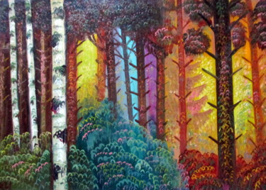 Картина под названием "=в лесу-004=" - Владимир Черемных, Подлинное произведение искусства, Масло