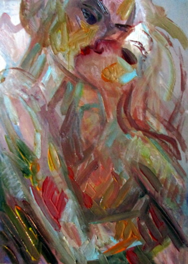 Painting titled "=поцелуй или двое..…" by Vladimir Cheremnykh, Original Artwork, Oil