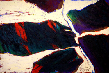 Картина под названием "Abstract, oil on ca…" - Volodymyr Byzov, Подлинное произведение искусства, Масло Установлен на Деревя…