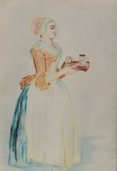 Drawing titled "1,Chocolate Girl,J.…" by Volodymyr Chukhas, Original Artwork, Pencil