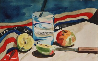 Painting titled "4, Still-life, card…" by Volodymyr Chukhas, Original Artwork, Watercolor