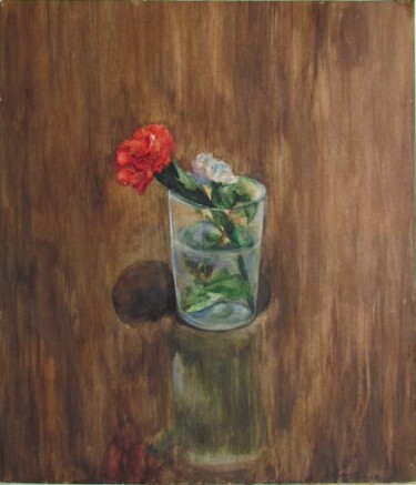 「7, Carnation, paper…」というタイトルの絵画 Volodymyr Chukhasによって, オリジナルのアートワーク, 水彩画