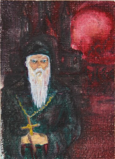 Malarstwo zatytułowany „13, Church burn, ca…” autorstwa Volodymyr Chukhas, Oryginalna praca, Akwarela