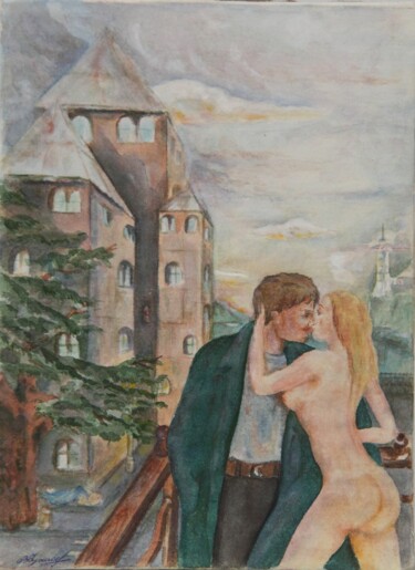 Schilderij getiteld "17, Venice, farewel…" door Volodymyr Chukhas, Origineel Kunstwerk, Aquarel