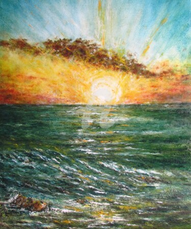 Schilderij getiteld "29, Sunrise by the…" door Volodymyr Chukhas, Origineel Kunstwerk, Olie