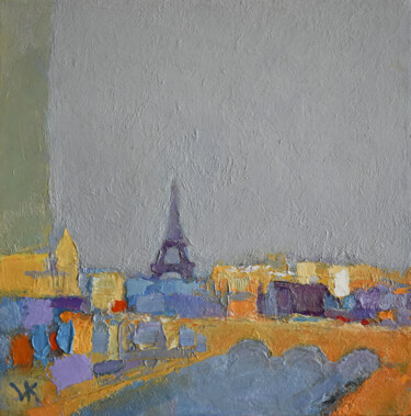 Pittura intitolato "Paris" da Volodymyr Kolesnyk, Opera d'arte originale, Olio Montato su Telaio per barella in legno