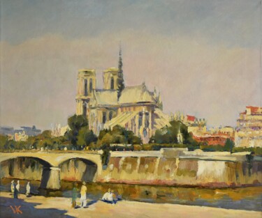 Pintura titulada "NOTRE DAME" por Volodymyr Kolesnyk, Obra de arte original, Oleo Montado en Bastidor de camilla de madera