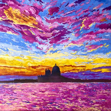 Pittura intitolato "Venice. Sunset" da Volodymyr Smoliak, Opera d'arte originale, Olio